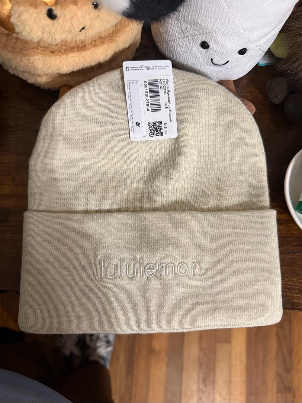 lululemon athletica Kids Cream Knit Beanie with Embroidered Logo
